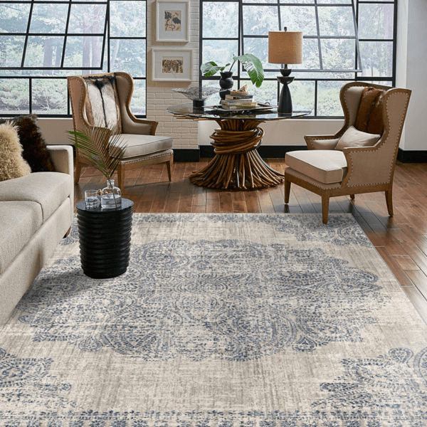 Area Rug in living room | TUF Flooring LLC